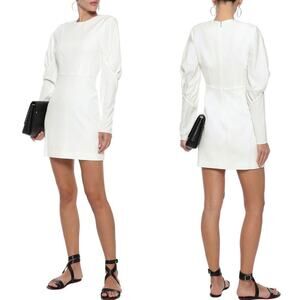 TIBI Florence Gathered Twill Mini Dress